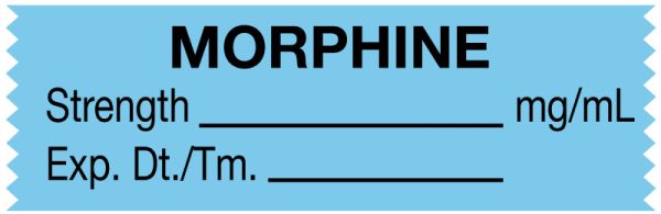 Medical Use Labels - Anesthesia Tape, Morphine mg/mL, 1-1/2" x 1/2"