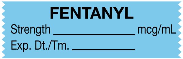 Medical Use Labels - Anesthesia Tape, Fentanyl mcg/mL, 1-1/2" x 1/2"