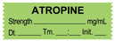 Medical Use Labels - Anesthesia Tape, ATROPINE mg/mL DTI 1-1/2" x 1/2"