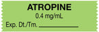 Medical Use Labels - Anesthesia Tape, Atropine 0.4 mg/mL, 1-1/2" x 1/2"