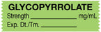 Medical Use Labels - Anesthesia Tape, Glycopyrrolate mg/mL, 1-1/2" x 1/2"