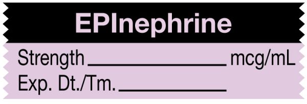 Medical Use Labels - Anesthesia Tape, EPInephrine mcg/mL, 1-1/2" x 1/2"