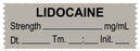 Medical Use Labels - Anesthesia Tape, Lidocaine mg/mL, Date Time Initial, 1-1/2" x 1/2"