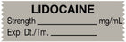 Medical Use Labels - Anesthesia Tape, Lidocaine mg/mL, 1-1/2" x 1/2"