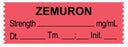 Medical Use Labels - Anesthesia Tape, ZEMURON mg/mL, DTI 1-1/2" x 1/2"