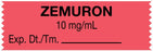 Medical Use Labels - Anesthesia Tape, Zemuron 10 mg/mL, 1-1/2" x 1/2"