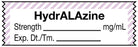 Medical Use Labels - Anesthesia Tape, Hydralazine mg/mL, 1-1/2" x 1/2"