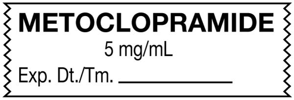 Medical Use Labels - Anesthesia Tape, Metoclopramide 5 mg/mL, 1-1/2" x 1/2"