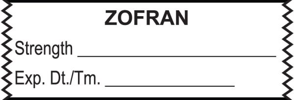 Medical Use Labels - Anesthesia Tape, Zofran, 1-1/2" x 1/2"