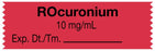 Medical Use Labels - Anesthesia Tape, Rocuronium 10mg/mL, 1-1/2" x 1/2"