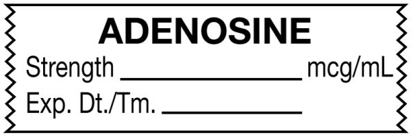 Medical Use Labels - Anesthesia Tape, Adenosine mcg/mL, 1-1/2" x 1/2"