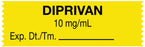 Medical Use Labels - Anesthesia Tape, Diprivan 10 mg/mL, 1-1/2" x 1/2"