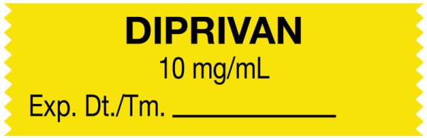 Medical Use Labels - Anesthesia Tape, Diprivan 10 mg/mL, 1-1/2" x 1/2"