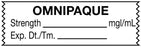 Medical Use Labels - Anesthesia Tape, Omnipaque ____ mgI/mL, 1-1/2" x 1/2"