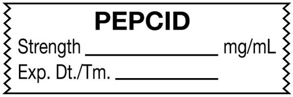 Medical Use Labels - Anesthesia Tape, Pepcid mg/mL, 1-1/2" x 1/2"