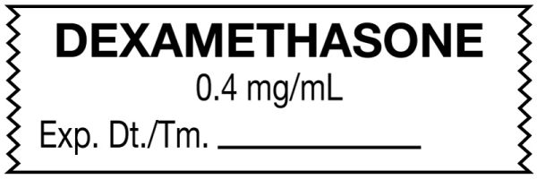 Medical Use Labels - Anesthesia Tape, Dexamethasone 0.4 mg/mL, 1-1/2" x 1/2"