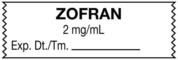 Medical Use Labels - Anesthesia Tape, Zofran 2mg/mL, 1-1/2" x 1/2"