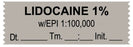 Medical Use Labels - Anesthesia Tape, Lidocaine 1% W/Epi, Date Time Initial, 1-1/2" x 1/2"