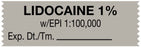 Medical Use Labels - Anesthesia Tape, Lidocaine 1% W EPI, 1-1/2" x 1/2"