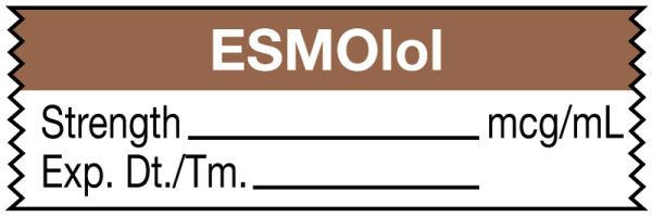 Medical Use Labels - Anesthesia Tape, Esmolol mcg/mL, 1-1/2" x 1/2"