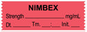 Medical Use Labels - Anesthesia Tape, NIMBEX mg/mL DTI 1-1/2" x 1/2"