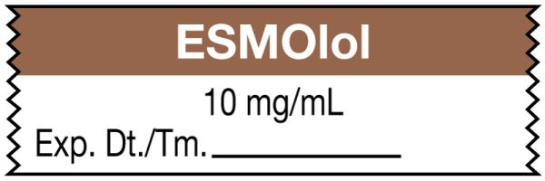 Medical Use Labels - Anesthesia Tape, Esmolol 10 mg/mL, 1-1/2" x 1/2"