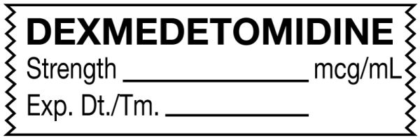 Medical Use Labels - Anesthesia Tape, Dexmedetomidine mcg/mL, 1-1/2" x 1/2"