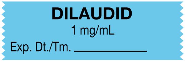 Medical Use Labels - Anesthesia Tape, Dilaudid 1 mg/mL, 1-1/2" x 1/2"