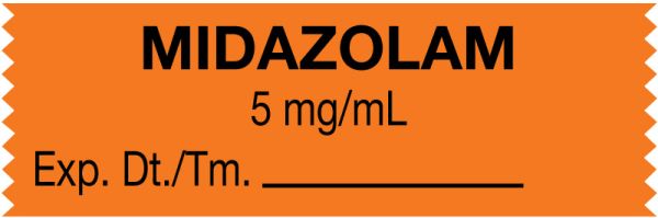 Medical Use Labels - Anesthesia Tape, Midazolam 5 mg/mL, 1-1/2" x 1/2"