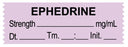 Medical Use Labels - Anesthesia Tape, EPHEDRINE mg/mL, DTI 1-1/2" x 1/2"