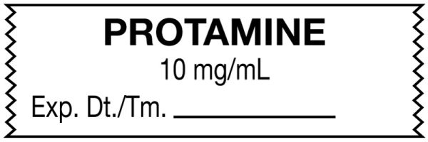 Medical Use Labels - Anesthesia Tape, Protamine 10 mg/mL, 1-1/2" x 1/2"