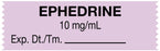 Medical Use Labels - Anesthesia Tape, Ephedrine 10mg/mL, 1-1/2" x 1/2"