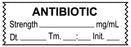 Medical Use Labels - Anesthesia Tape, Antibiotic mg/mL, Date Time Initial, 1-1/2" x 1/2"