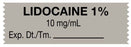 Medical Use Labels - Anesthesia Tape, Lidocaine 1% 10 mg/mL, 1-1/2" x 1/2"