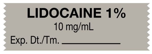 Medical Use Labels - Anesthesia Tape, Lidocaine 1% 10 mg/mL, 1-1/2" x 1/2"