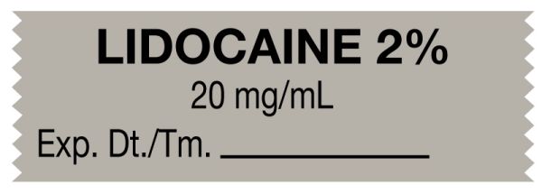 Medical Use Labels - Anesthesia Tape, Lidocaine 2% 20 mg/mL, 1-1/2" x 1/2"