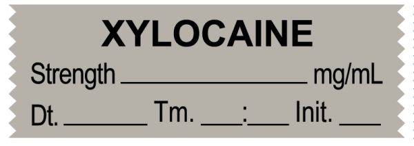 Medical Use Labels - Anesthesia Tape, XYLOCAINE mg/mL, DTI 1-1/2" x 1/2"