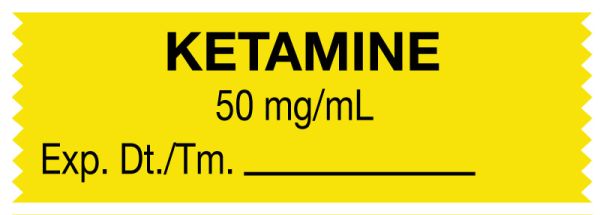 Medical Use Labels - Anesthesia Tape, Ketamine 50 mg/mL, 1-1/2" x 1/2"