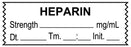 Medical Use Labels - Anesthesia Tape, Heparin mg/mL, Date Time Initial, 1-1/2" x 1/2"