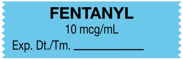 Medical Use Labels - Anesthesia Tape, Fentanyl 10 mcg/mL, 1-1/2" x 1/2"