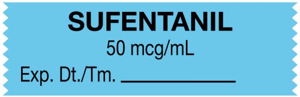 Medical Use Labels - Anesthesia Tape, Sufentanil 50 mcg/mL/mL, 1-1/2" x 1/2"