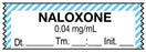 Medical Use Labels - Anesthesia Tape, Naloxone 0.04 mg/mL, Date Time Initial, 1-1/2" x 1/2"