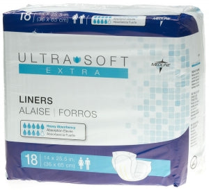 Medline Ultrasoft Cloth-Like Incontinence Liners - Ultra-Soft Incontinence Liners, Extra, 14" x 25.5" - ULTRASOFTEXTR