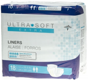 Medline Ultrasoft Cloth-Like Incontinence Liners - Ultra-Soft Incontinence Liners, Extra, 14" x 25.5" - ULTRASOFTEXTR