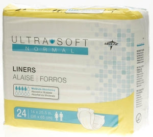 Medline Ultrasoft Cloth-Like Incontinence Liners - Ultra-Soft Incontinence Liners, Normal, 14" x 25.5" - ULTRASOFTNORM