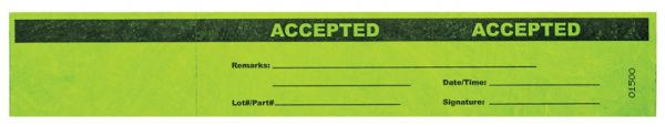 Medical Use Labels - ACCEPTED Tyvek Status Band,12" x 2"