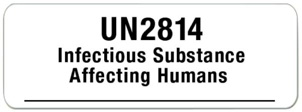 Medical Use Labels - UN2814 Infectious Substance Label, 3" x 1-1/8"