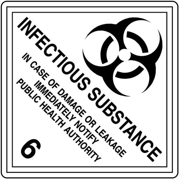 Medical Use Labels - INFECTIOUS SUBSTANCE, Shipping Label, 4" x 4"