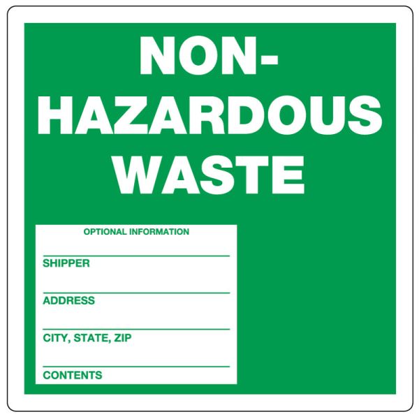 Medical Use Labels - Non-Hazardous Waste Label, 6x6