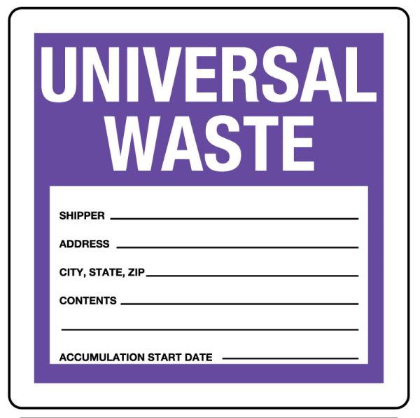 Medical Use Labels - Universal Waste Label, 4x4